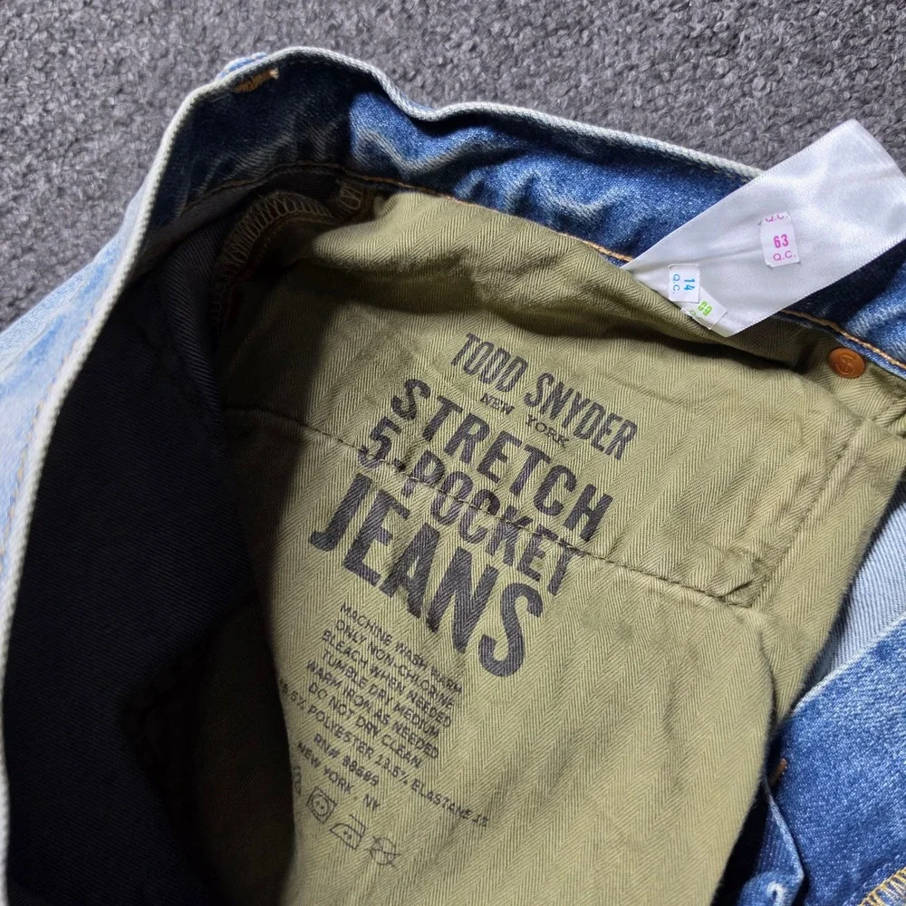 Todd Snyder Slim Fit Jeans Mens 34x32 Stretch Denim 5-Pocket Pant Light Wash NEW